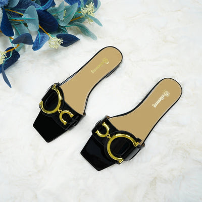 Übergröße 35-44 Lederhausschuhe Damen Luxus Partyschuhe quadratische Zehenpartie Fishmouth Schuhe Outdoor Strand Flip-Flops im Sommer
