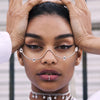 XSBODY Simple Water Drop Eyeglasses Frame Metal Y2k Eye Decoration Fashion Designer Coquette Rhinestone Face Jewelry Nightclub