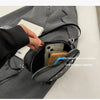 Vintage Y2K Kleine Kettennieten-Umhängetasche Herzförmige Geldbörse Handtasche Rotes PU-Leder Gothic Tote Bag Mode Frauen Umhängetasche