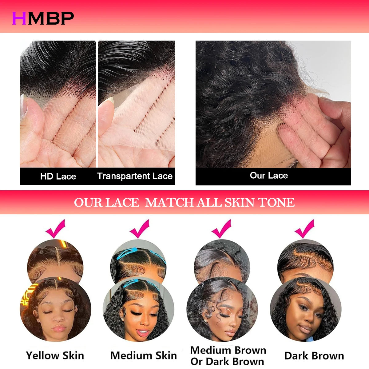 HMBP 450 Density Lagos Hairline 13x6 HD Transparent Lace Frontal Wigs Human Hair Kinky Curly Human Hair Glueless Wigs Preplucked