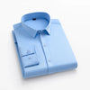 Men's long sleeved elastic shirt, non ironing business dress, professional work attire, stand up collar shirt