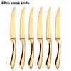 6/16/20/24Pcs Gold Tableware Stainless Steel 304 Cutlery Set Western Dinner Set Mirror Knife Fork Spoon Smooth Handle Flatware