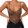 Sexy Lace French High End Design Sense Short Style Top Crop Top Off Shoulder Sleeveless Camisole 2024 Harajuku Korean Clothes