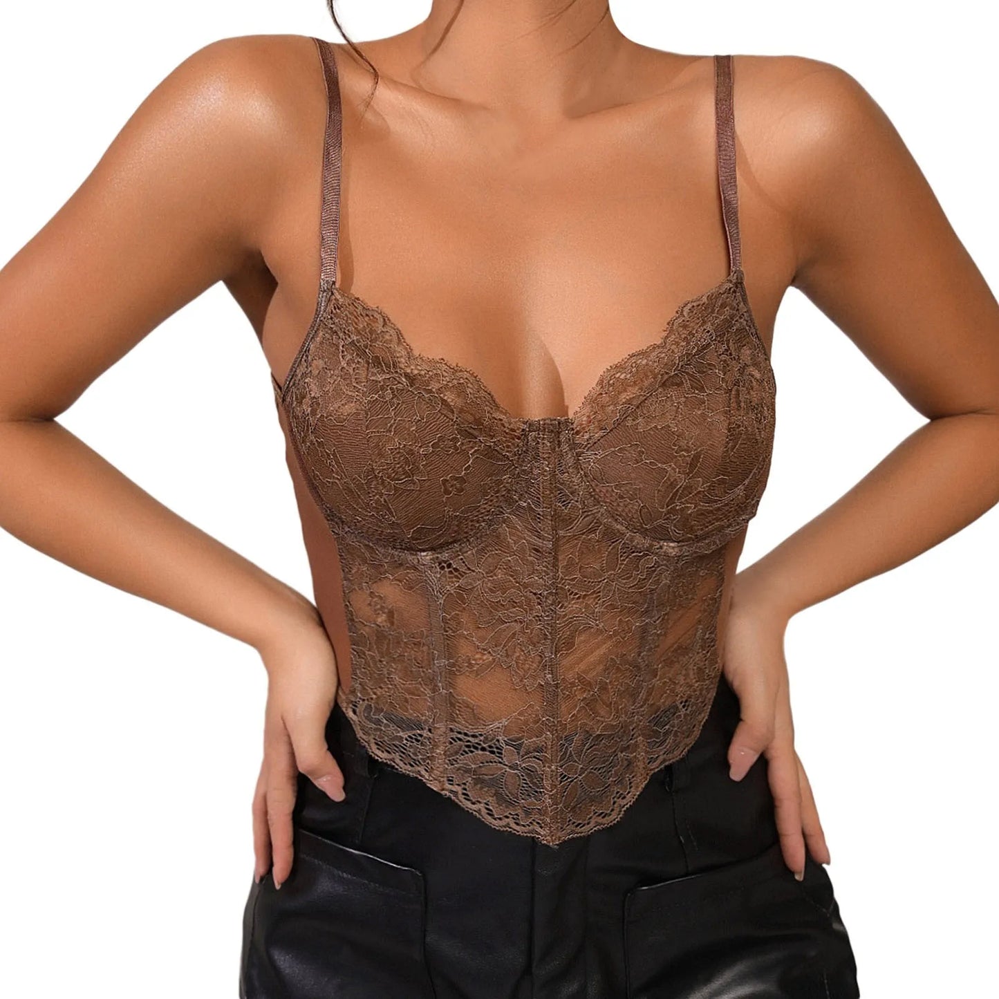 Sexy Lace French High End Design Sense Short Style Top Crop Top Off Shoulder Sleeveless Camisole 2024 Harajuku Korean Clothes