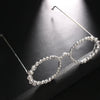 Simple Round Rhinestone Sunglasses Frames No Lenses Rave Accessories Fashion Designer Hollow Alloy Face Jewelry Frames for Women
