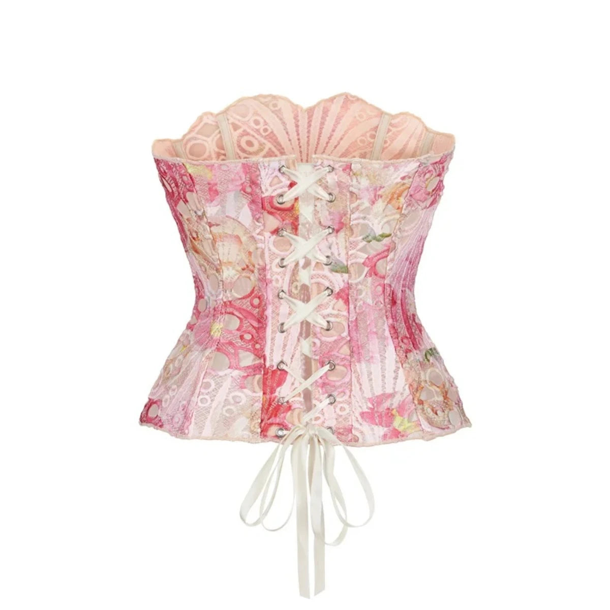 Hollow Out Corset Tops Irregular Hem Fishbone Underbust Top Slim Bandage Shapewear Bustier Korset Costumes Evening Party Corset