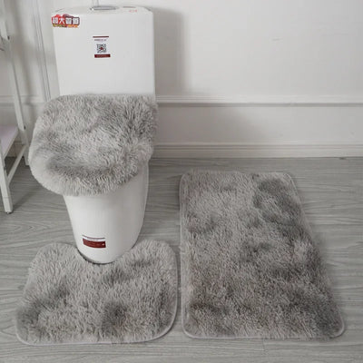 Weicher Badteppich 3-teiliges Badteppich- und Teppich-Set Anti-Rutsch-Matten-Set WC-Matten-Set Badteppich-Set 3-teilig
