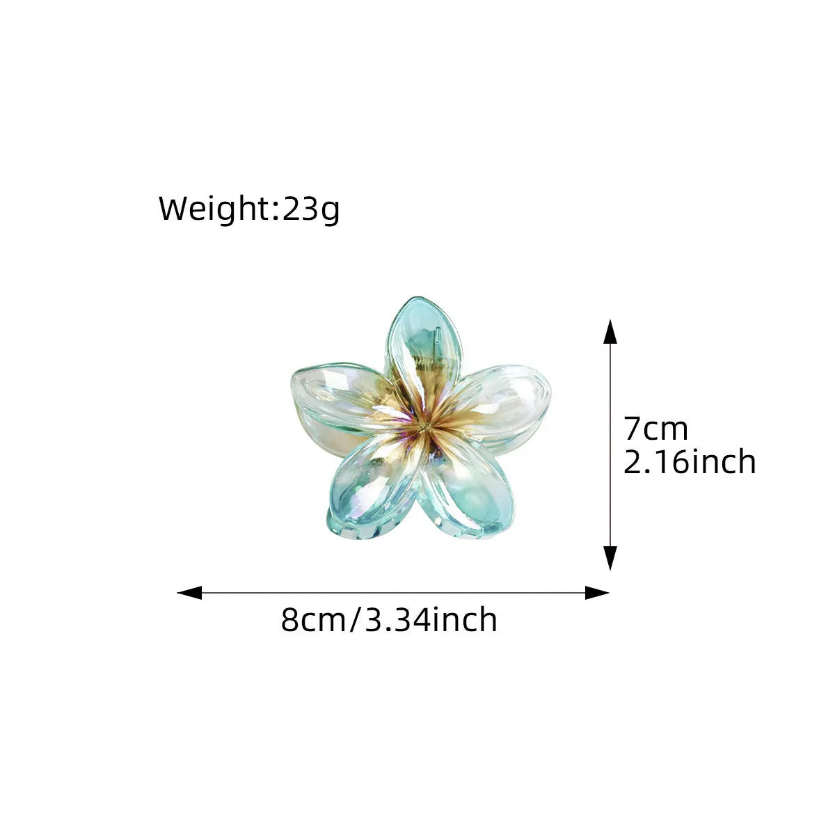 Neue Farbverlauf Große Blumen-Haarspange aus Acryl für Frauen Süße Haarklammern Krabbenklemmen Haarspangen Hawaii-Kopfbedeckungsaccessoires
