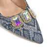 2024 Strass Spitz Zehen High Heels Schuhe und Taschen Set für Damen Hochzeit und Party Elegante Luxusmode in Weinrot
