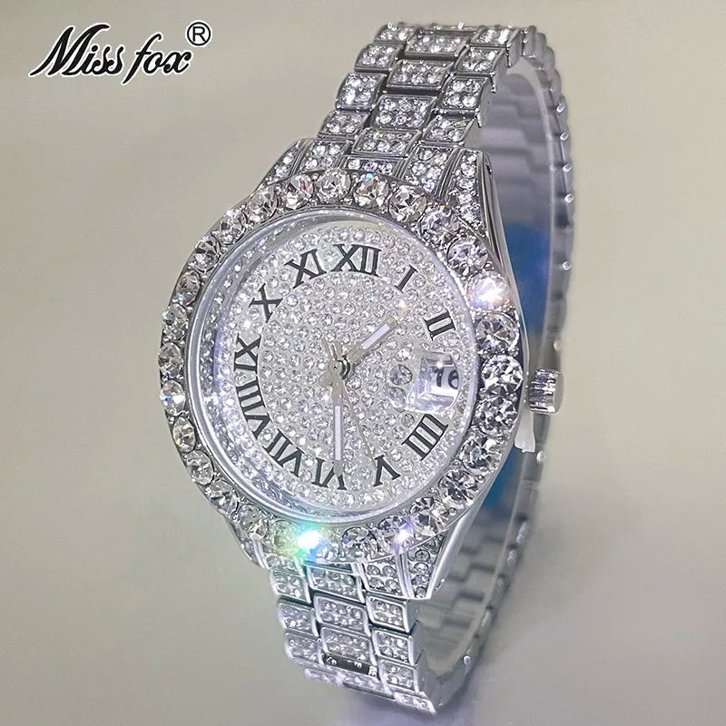 MISSFOX Pink Damen Armbanduhren Luxus Klein Zifferblatt Elegant Quarz Uhr Für Damen Icy Look Party Schmuck Mini Babe So Süß Armbanduhr