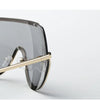 Metallische Oversized Punk Sonnenbrille Damen Semi-Randlose Schutzbrille Shield Lens Designer Große Sonnenbrille Damen Modeaccessoires