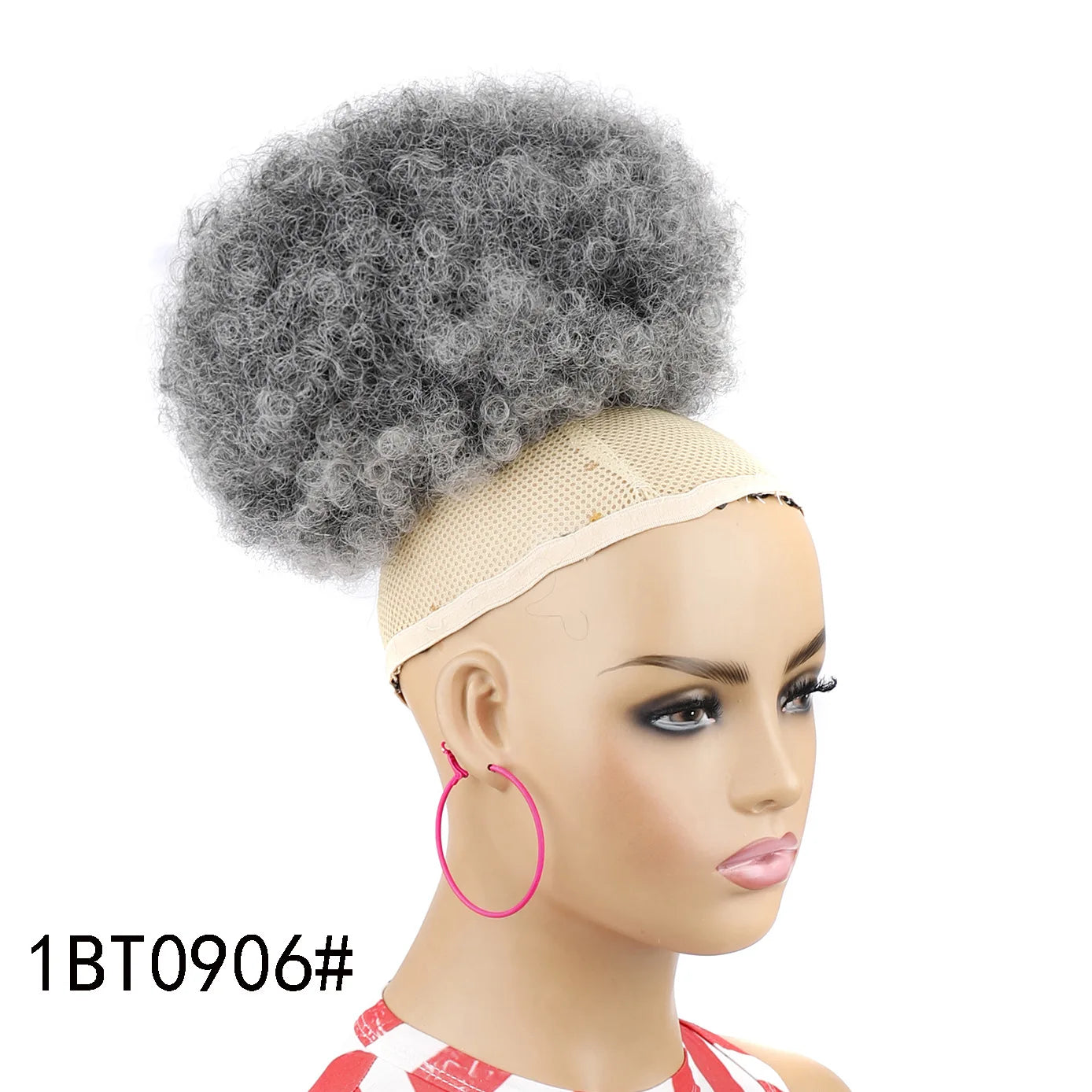 Synthetic Afro Puff Drawstring Ponytail Hair Bun 10 Inch Short Afro Kinkys Curly Afro Bun Extension Hairpieces Large Size