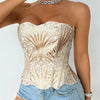 SsTss American Court Corset Sheer Mesh Breathable Corset Sexy Top Hollow Irregular Lace Double Layer Shapewear Chic Camis Top