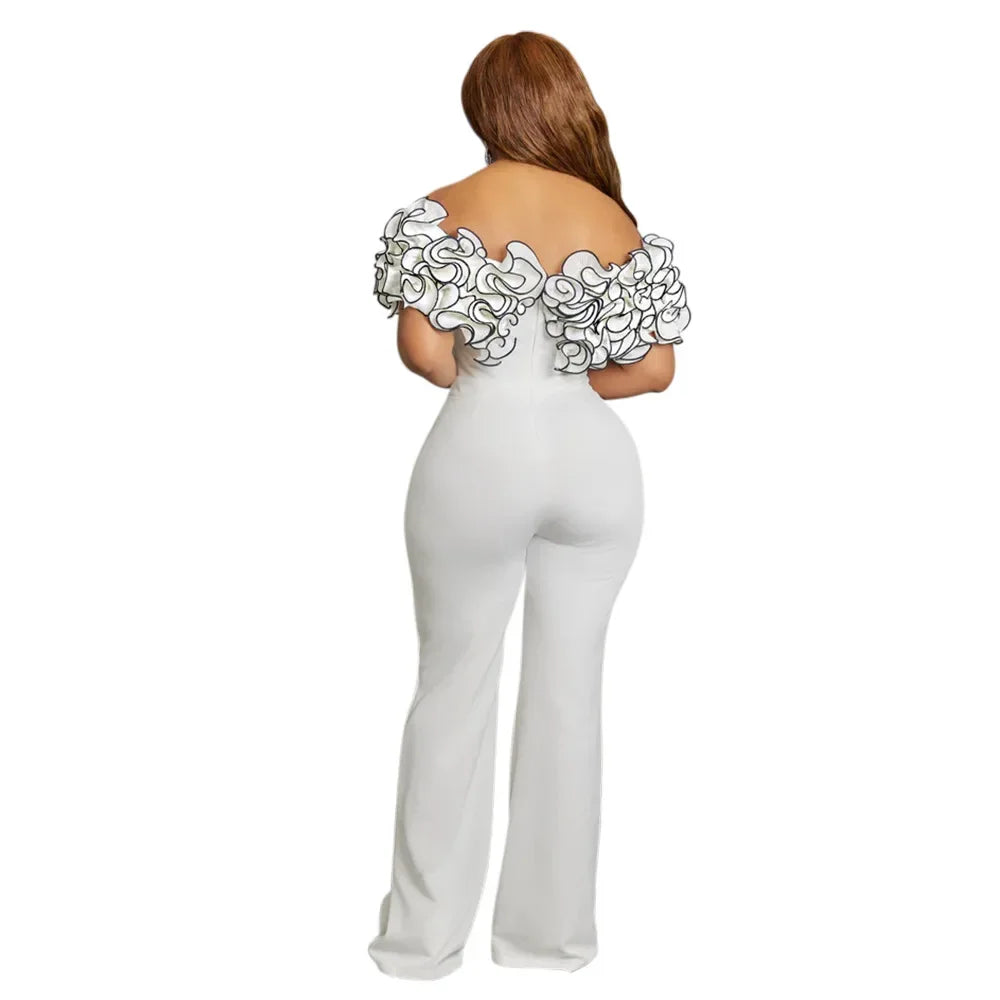Afrikanische Kleidung für Damen, Sommer, elegant, Kurzarm, weiß, schwarz, Party, Abend, langer Overall, Dashiki, Afrika-Kleidung