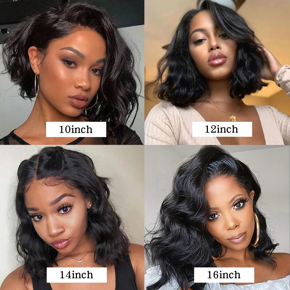 Bob Perücke Salz- und Pfefferfarbe 13x4 5x5 HD Lace Closure Perücke Body Wave Lace Front Perücke vorgezupft 100% Echthaar Lace Frontal Perücke