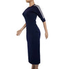 European and American women's fashion white stripe dress