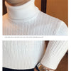 Mens Turtleneck Sweaters Winter Warm Knit Pullover Korean Cotton Solid Color Casual Slim Sweater Male Clothing Bottoming Shirt