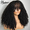 Burmese Curly 13x6 Lace Frontal Human Hair Wigs For Women Jerry Curly Wig With Bang Pre Plucked 4x4 Lace Closure Wig 250% Remy