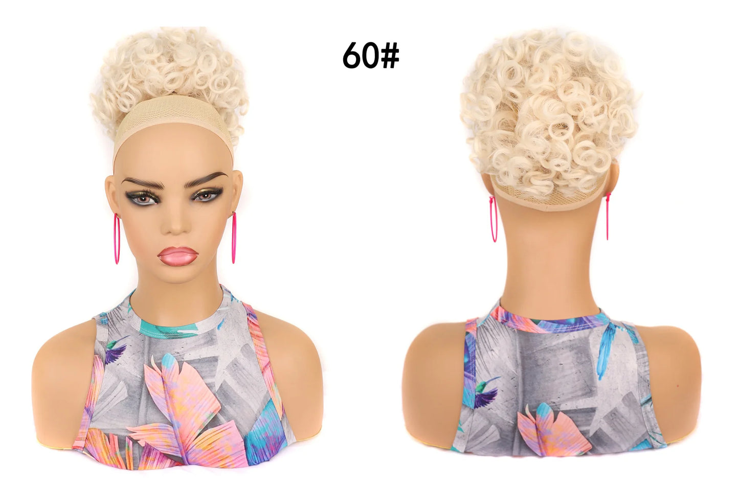 Synthetic Afro Puff Drawstring Ponytail Hair Bun 10 Inch Short Afro Kinkys Curly Afro Bun Extension Hairpieces Large Size