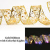 Weihnachtsdekoration LED-Band Lichter Weihnachtsbaumschmuck DIY-Spitzenschleifen Lichterkette Navidad Heimdekoration Neujahr 2023