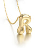 Greatera Gold Color Chunky Balloon Bubble Initial Letter Pendant Choker Necklaces for Women Custom Personalized Jewelry