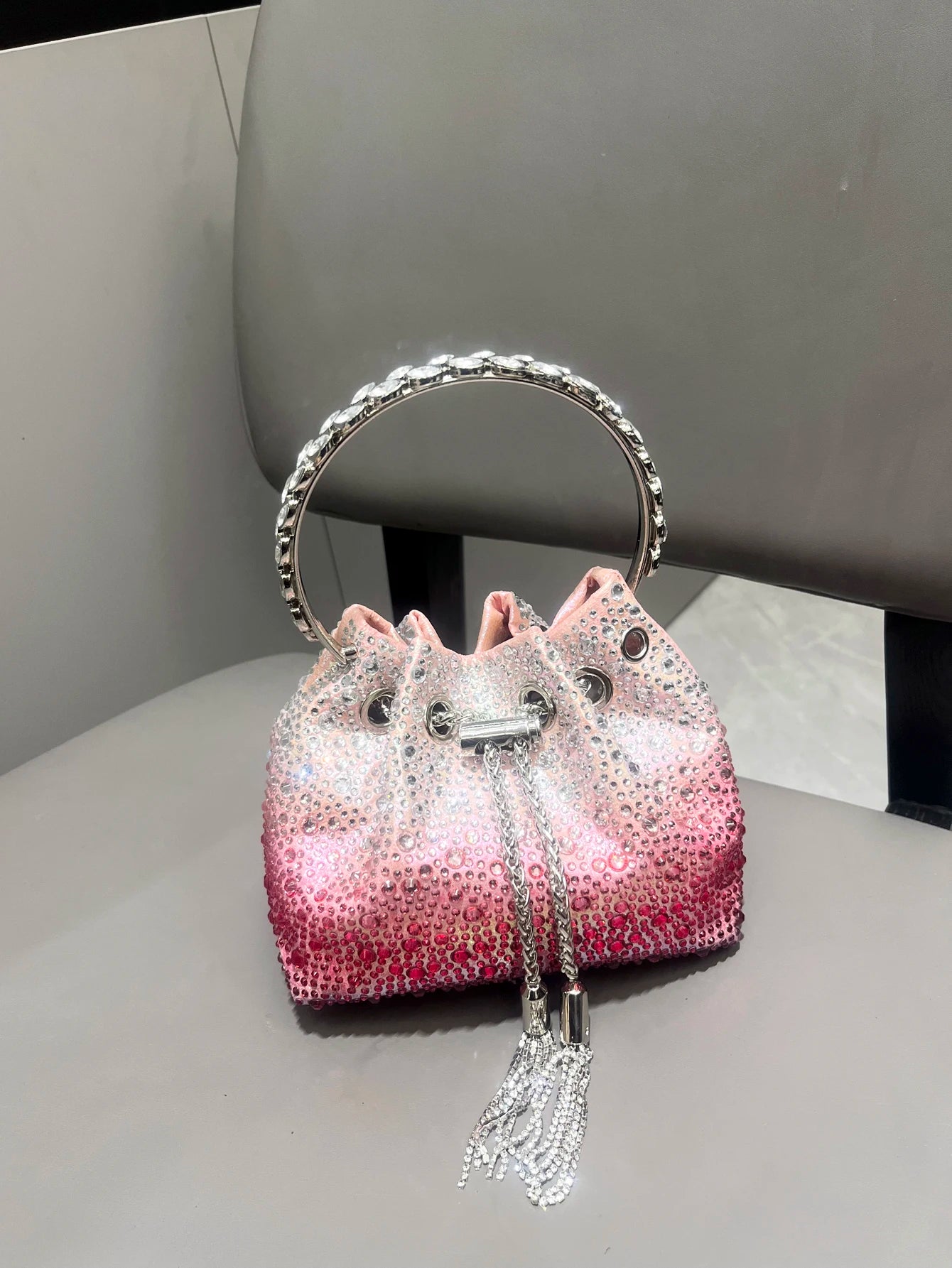 Handle Rhinestones Evening clutch Bag Purses and handbag luxury Designer shoulder bag Shiny Crystal Clutch purse bucket bag