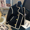 Herbst Winter Umlegekragen Lammwollmantel Damen Vintage Spleiße Locker Jacken Damen Mantel Verdicken Oberbekleidung Damen Jacke
