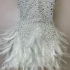 Women Luxury Rhinestones Pearls Feathers Halter Backless Short Dress Women Sexy Celebrate Birthday Dress Nightclub Stage Costume