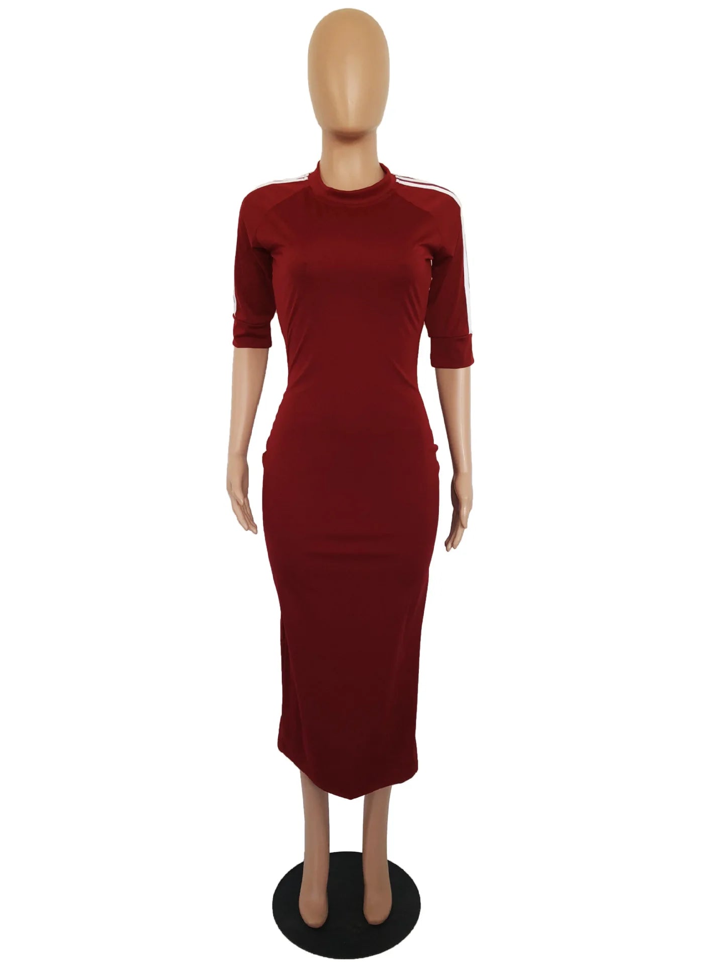 European and American women's fashion white stripe dress