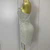 Luxury Sparkle Diamond Tassel Halter Cocktail Dress 2025 Women Elegant Evening Formal Gowns Wedding Party Dresses Stage Costumes