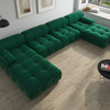 Modern Sectional Sofas Living Room U-Shaped Minimalist Velvet Fabric Large Sofa Couches Luxury 6-Seat Couch with Chaise Ottomans