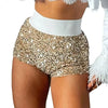 2023 Sommer Damen Mini Shorts Modetrend Pailletten Hohe Taille Glitzer Kleidung Sexy Skinny Party Nachtclub Shorts Streetwear