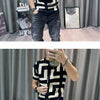 Luxury Men Autumn Knitted Tshirt 2024 Korean O-neck Short Sleeve Top Tees Streetwear Male Social Club Slim Fit Casual T-Shirt