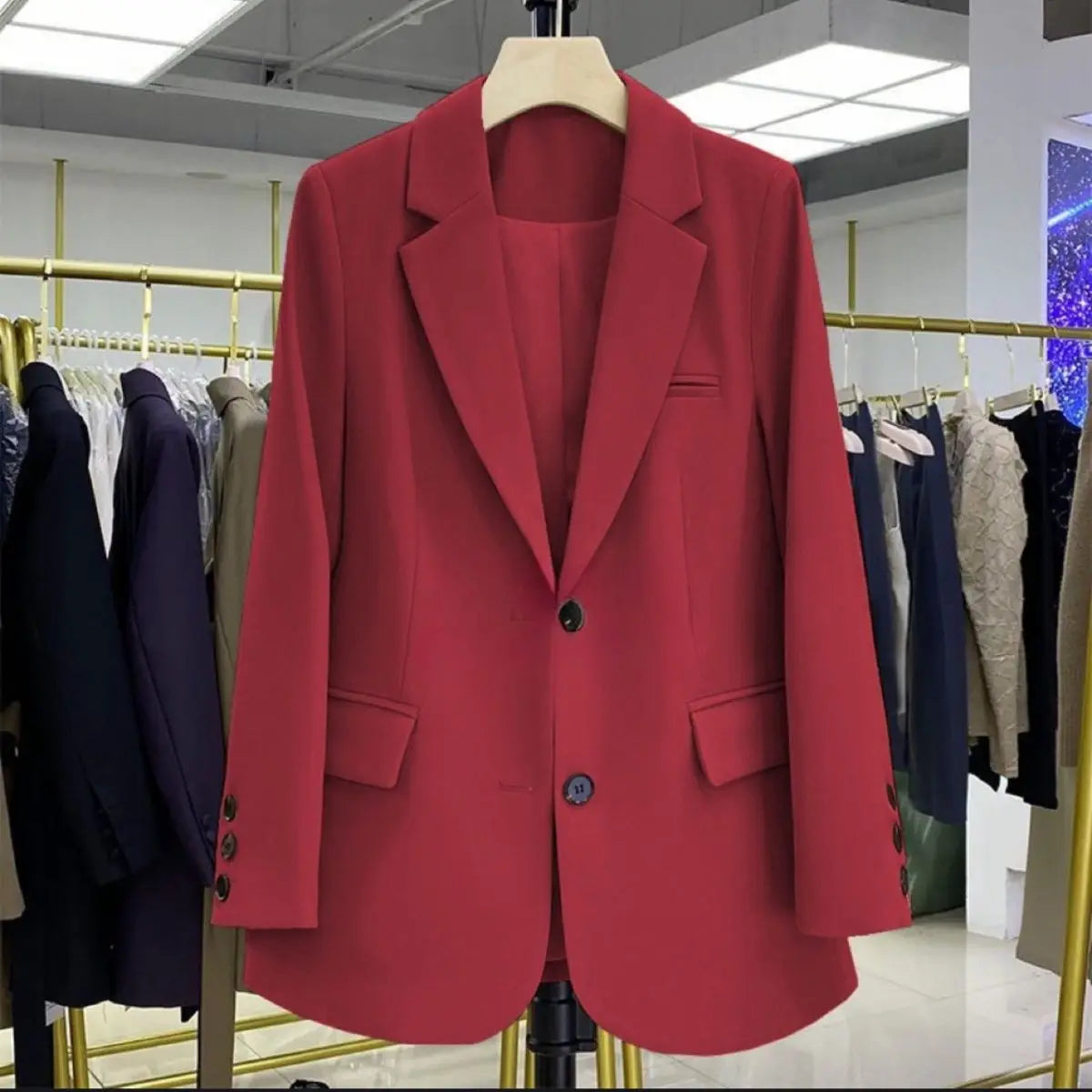Candy Color Blazer Women Clothing Trends Long Sleeves Blazers Chic Office Ladies Jackets Luxury High-end Coat Vestido Outerwear