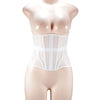 Women Abdomen Tight Corset Crops Under Bust Bustiers Breathable Mesh Waist Girdle With Bones Slimming Lace Up Bodices