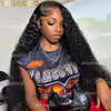 13X4 13X6 Water Wave Hd Transparent Lace Front Wigs Deep Wave Lace Frontal Pre Plucked Curly Human Hair Wigs 250 Density