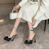 Hlieny 2025 Spring Autumn Women Pumps Fashion Platform Pointed Toe Butterfly-Knot Crystal Party Shoes Ankle Buckle Strap Sandals