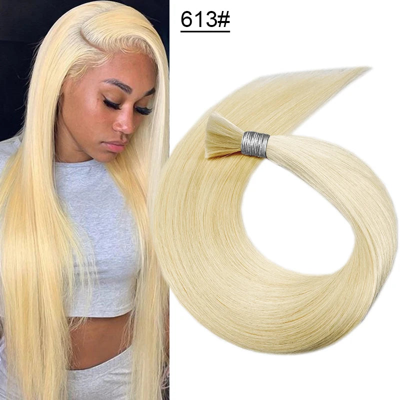Human Hair Bulk No Weft Vietnamese Hair Virgin Remy Straight Hair Bulk 12-30inch 100g 100% Real Natural Hair Extension Grey 99j