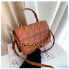 Solid Plaid Crossbody Bags For Women, Chain Decor Fashion Shoulder Bag Ladies Handbag For Daily Used