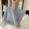 Damen Rollkragen-Basics Kaschmirpullover Herbst Winter Pullover 100% Merinowolle Strickwaren Damen Weicher schmaler Strick Neuer Top