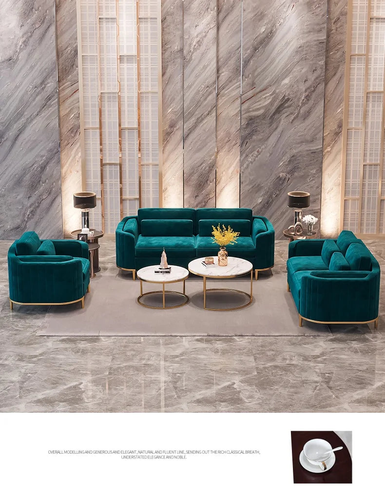 Moderne elegante Wohnzimmer Sofas Designer Grüne Boden Sessel Sofagarnituren Lounge Schnittsofas Divani Da Soggiorno Schlafzimmermöbel