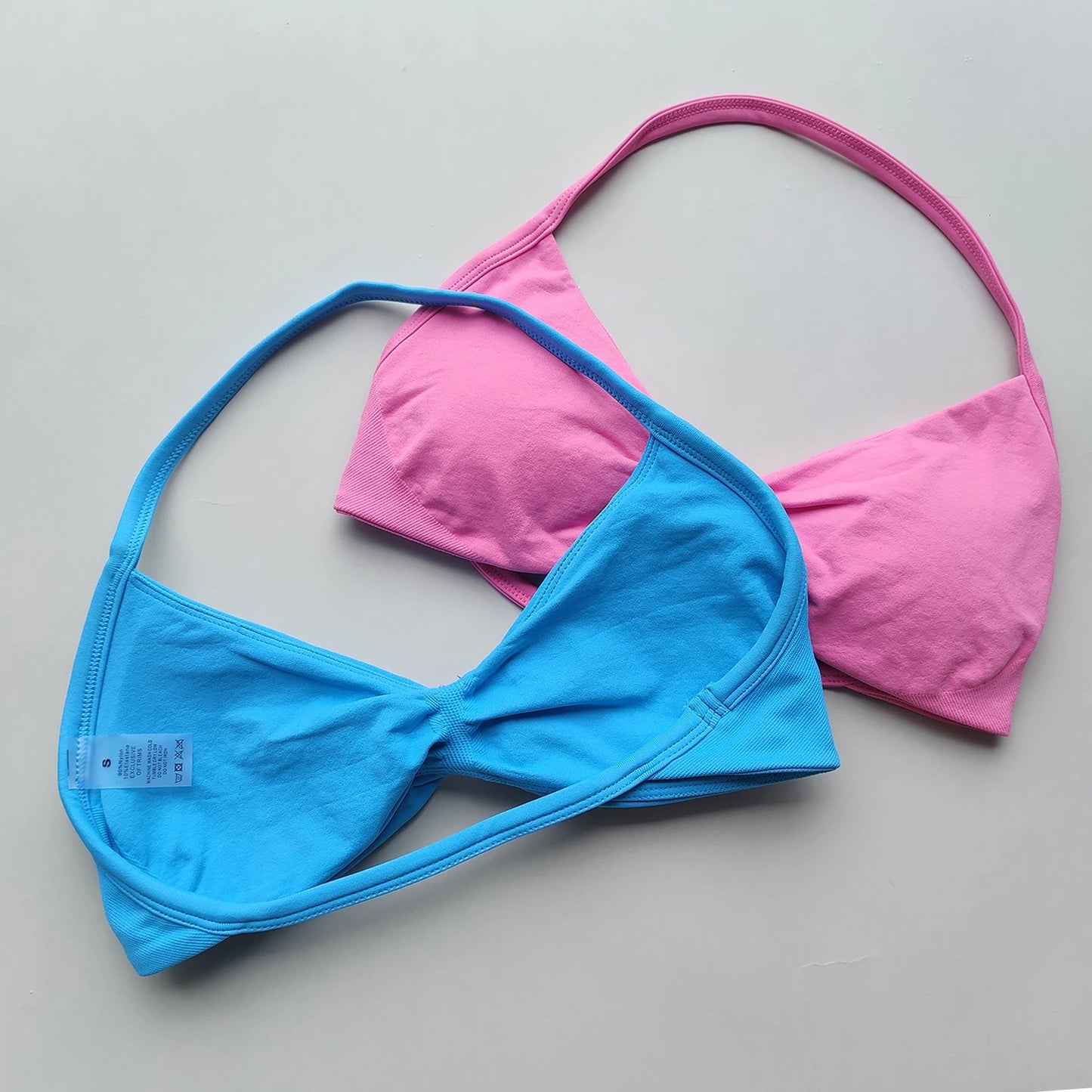 Impact Sports Bra Strappy Backless Yoga Gym Bra Removable Cups Women Workout Clothing Gym Top Halter Sport Bras