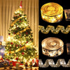Weihnachtsdekoration LED-Band Lichter Weihnachtsbaumschmuck DIY-Spitzenschleifen Lichterkette Navidad Heimdekoration Neujahr 2023