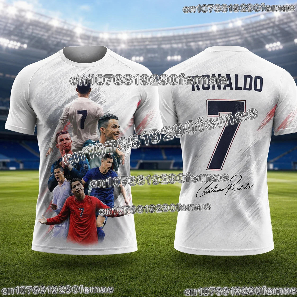 2026 New Ronaldo No.7 Football Jersey Oversized Breathable Training Uniform Soccer Shirt Kids Adult Match Fan Sportswear Tee