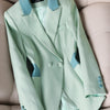 New Spring Autumn Green White Women Slim Blazer Long Sleeve Single Breasted Office Ladies Business Work Wear Formal Jacket Coat