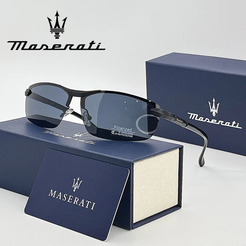 MASERATI Sunglasses New Fashion goggles Stylish Unframed Metal rimmed Shades for Men Women Cool Pose Trendy Design 10785