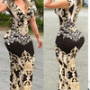 Summer Women Sexy Dress New Fashion Print Sleeveless Elegant Long Dresses Female V-Neck Casual Bodycon Clothing Vestidos