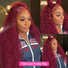 250 Dichte 30 Zoll 13x4 99J Burgundy Deep Wave Lace Front Perücke Lockige Lace Front HD Lace Front Echthaar Perücken für Frauen