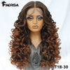 Latisha 13X6 HD Synthetische Spitzenfrontperücke lockig vorgezupfte Lace-Frontal-Perücke mit Pony für Damen, Highlights mit Babyhaar, 24 Zoll