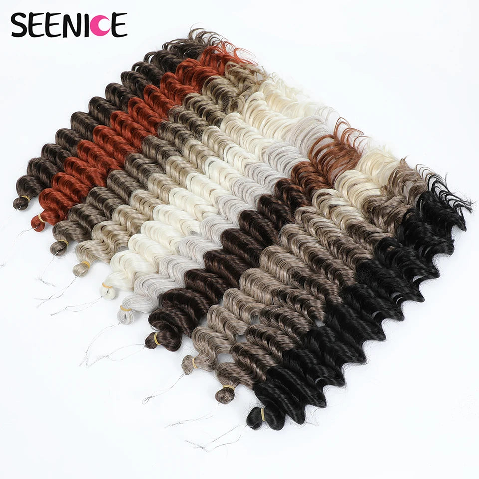 Deep Wavy Twist Synthetische Häkelhaare Afro Lockiges Haar Afrikanische Häkelzöpfe Ombre Blonde Flechthaarverlängerungen für Frauen